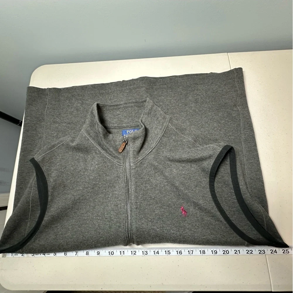 Polo Ralph Lauren Mens Vest Sz XL Gray Cotton Lightweight Pony Logo Classic‎